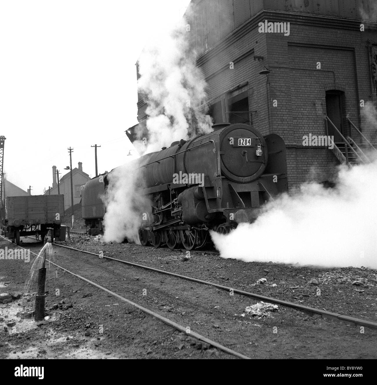 Locomotive a vapore a Oxley Sheds Wolverhampton 1967 Gran Bretagna 1960 IMMAGINE DI DAVID BAGNALL Foto Stock