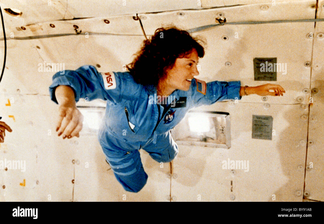 Lo Space Shuttle Challenger membro di equipaggio insegnante nello spazio partecipante Sharon Christa McAuliffe Foto Stock