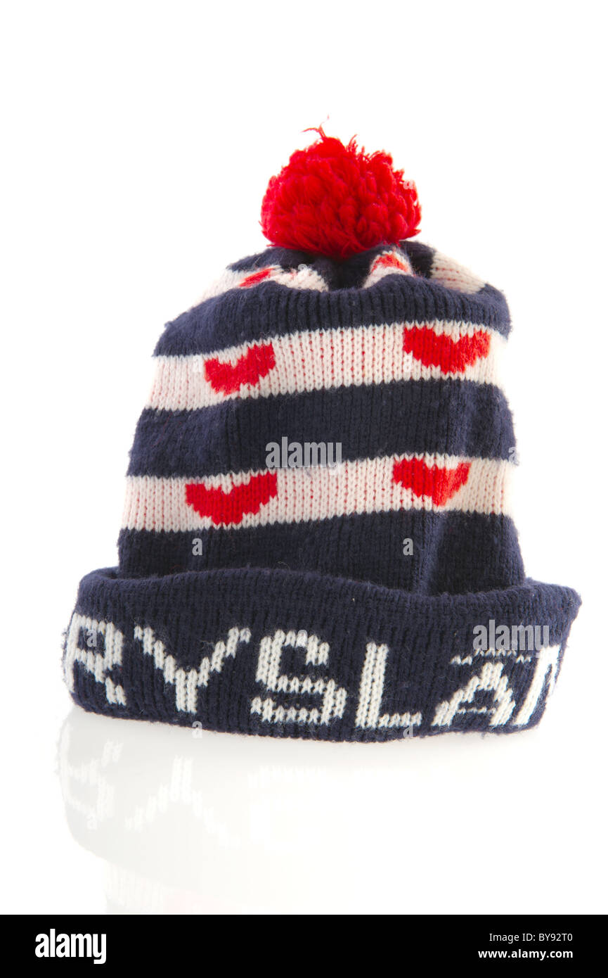 In tipico stile olandese hat dalla provincia di Friesland usurata normalmente con il pattinaggio su ghiaccio Foto Stock