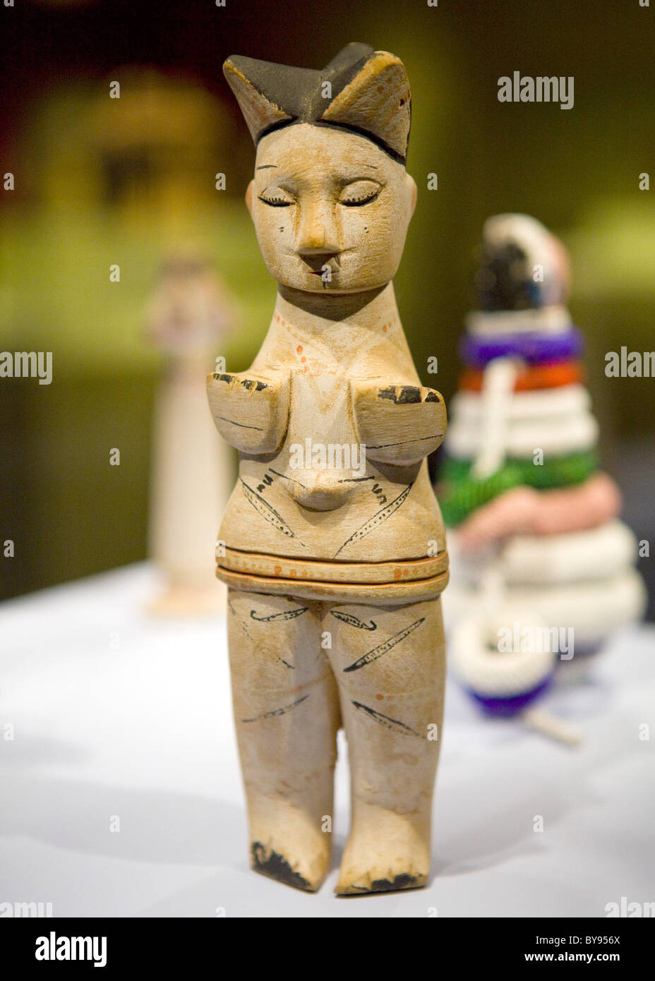 Il burattino di legno, un nigeriano Ibibio popoli scultura in legno Foto Stock