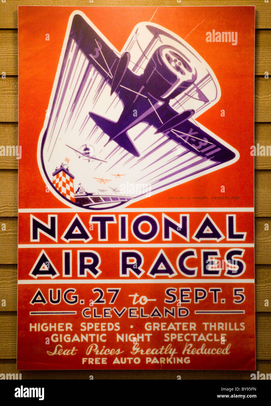 Antico dei primi del XX secolo nazionale aria gare poster - USA Foto Stock