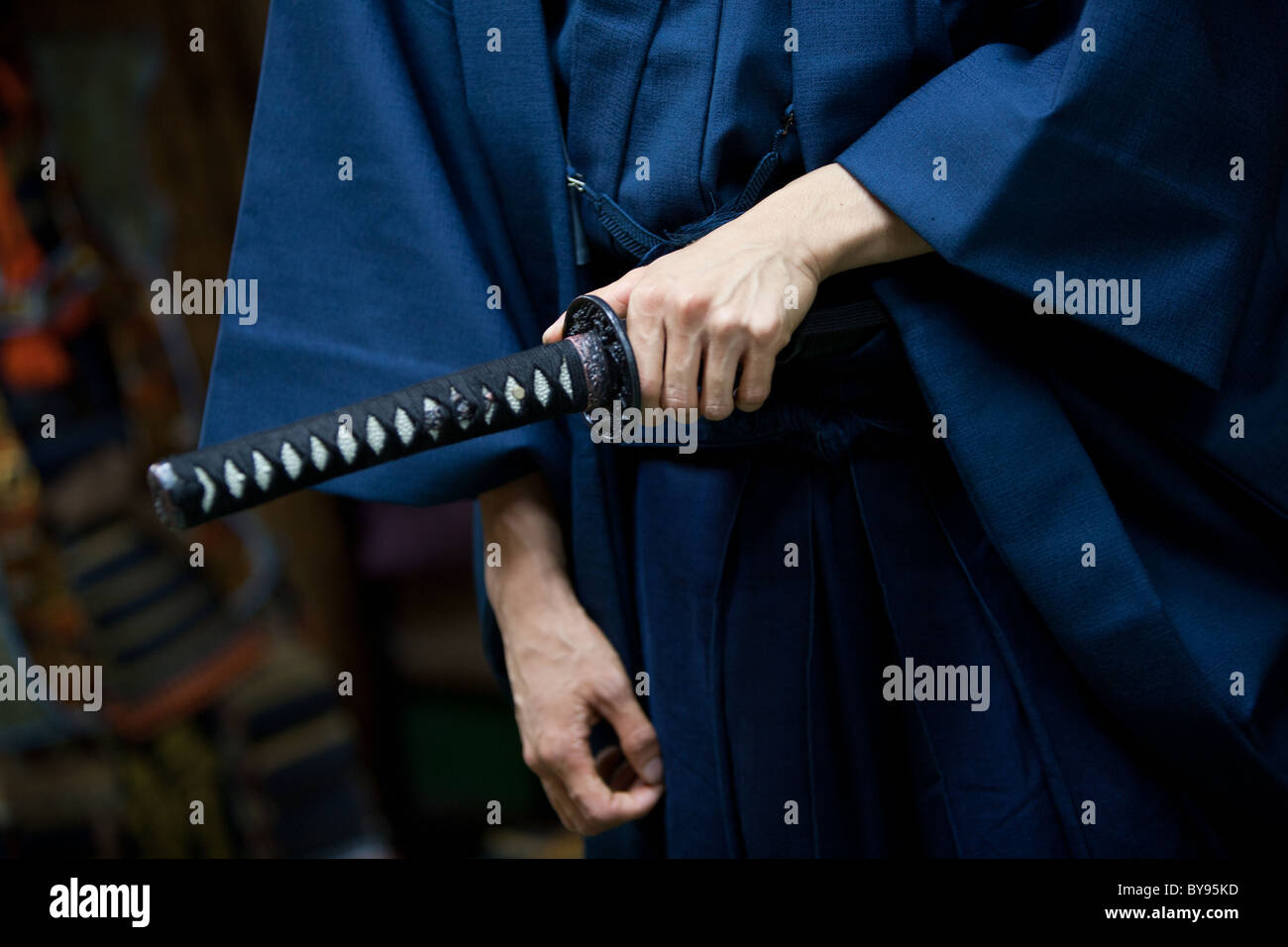 Il ninja arts presso la Accademia di Jidai del Kei Shinryu scuola di ninja, Tokyo, Giappone, Foto Stock