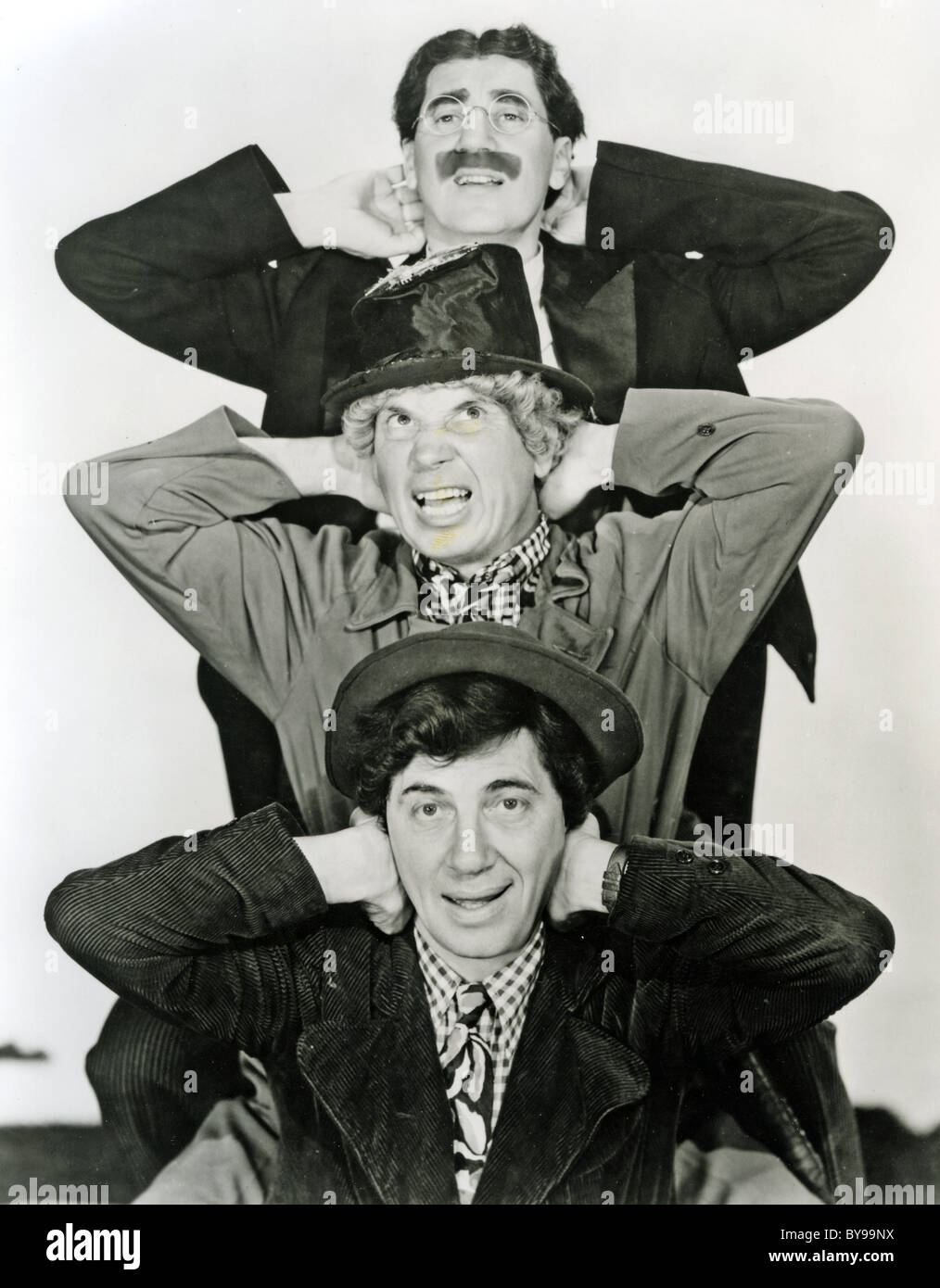 MARX BROTHERS pellicola US comedy team con dalla parte superiore, Groucho, gli Harpo e Chico Foto Stock