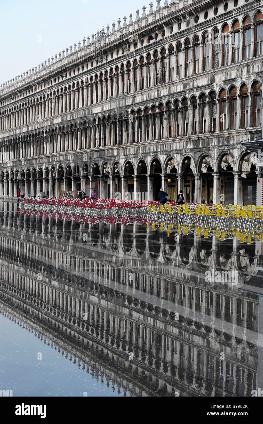 Allagata Piazza San Marco, Venezia, Veneto, Italia, Europa Foto Stock