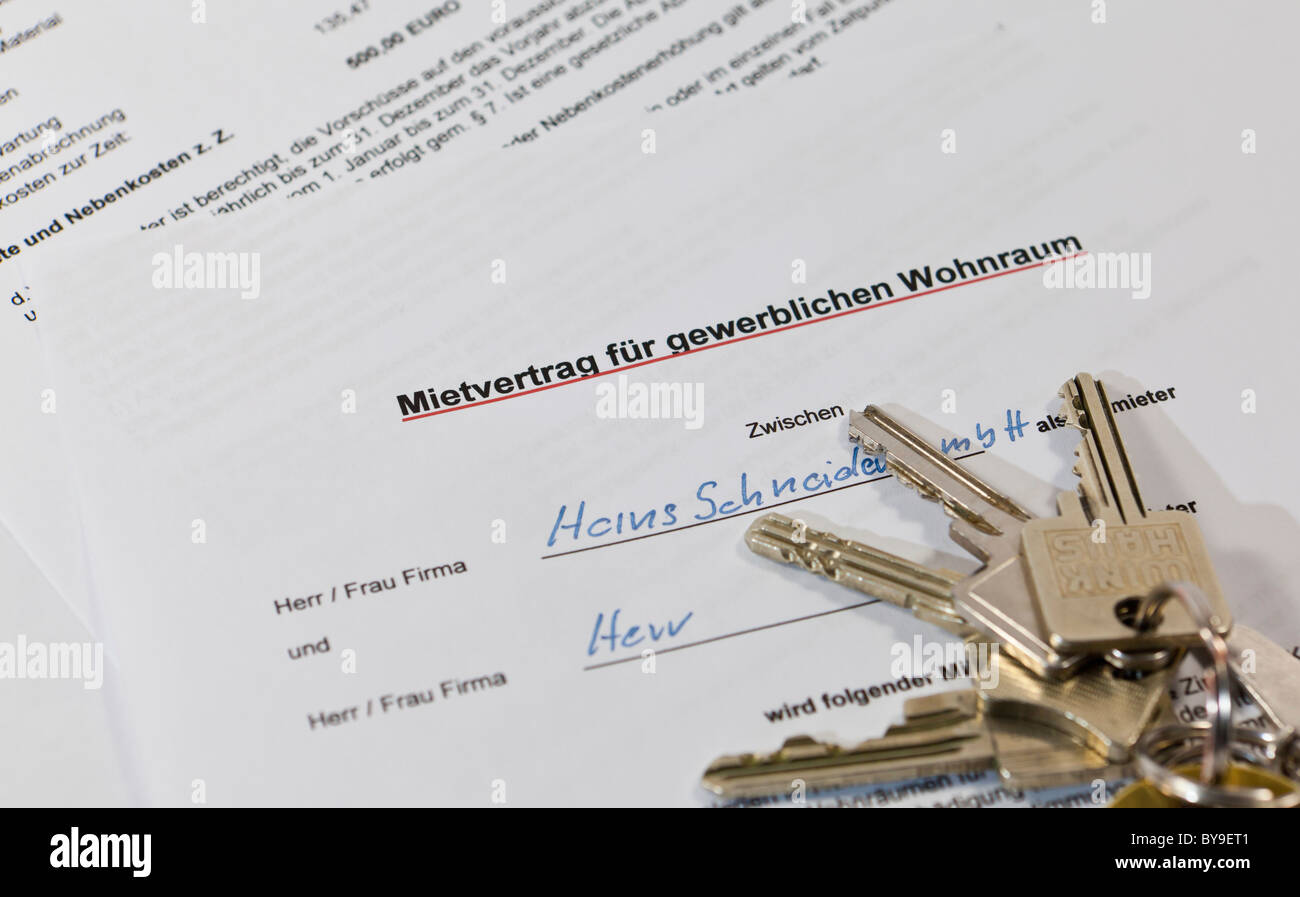 Contratto di locazione di immobile commerciale Foto Stock
