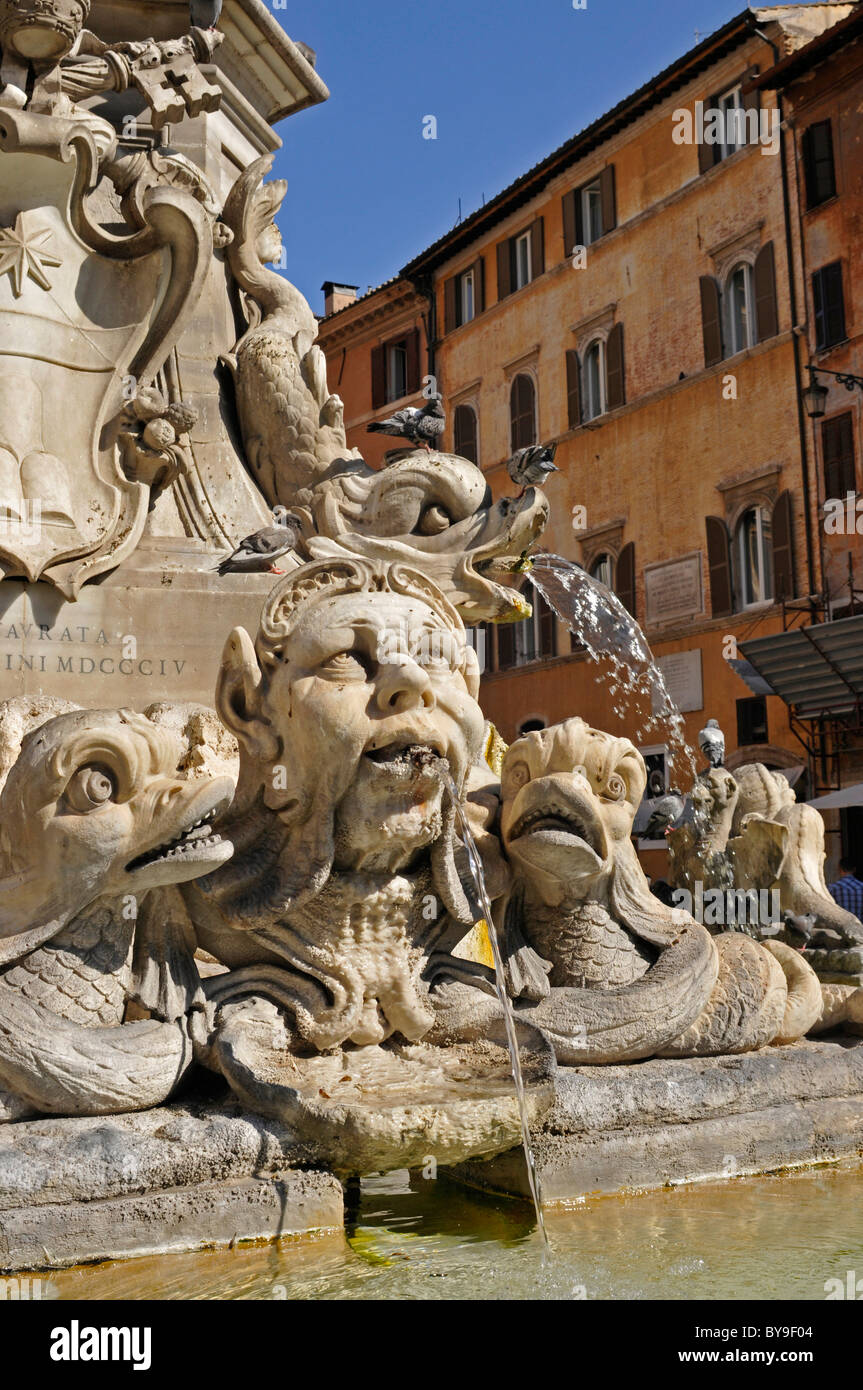 Fontana di Pantheon, Fontana di Piazza della Rotonda, Roma, Lazio, l'Italia, Europa Foto Stock