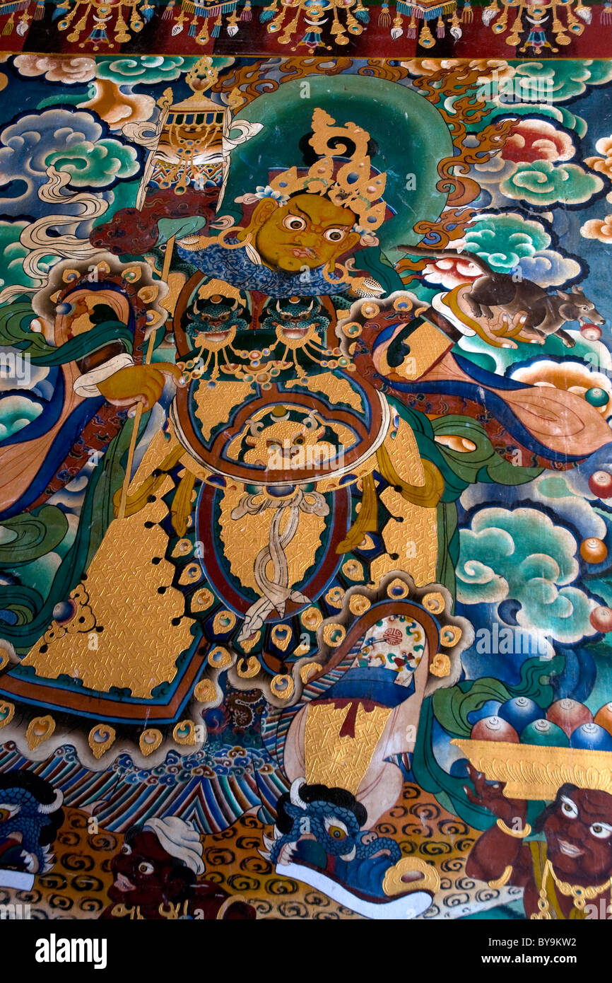 Buddista Tibetana in arte il Karma di Shri Nalanda Institute, completato 1987, accanto al monastero di Rumtek in Sikkim, India Foto Stock