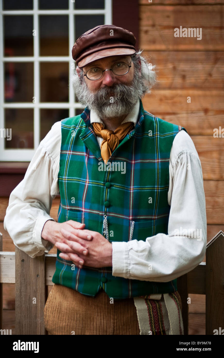 Stati Uniti d'America, Washington, Tacoma. Fort Nisqually museo vivente di storia; 1850s periodo reenactor.(MR) Foto Stock