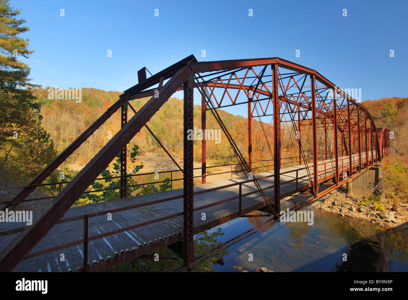 Obed selvatica e Scenic River, Nemo Bridge, Wartburg, Tennessee, Stati Uniti d'America Foto Stock