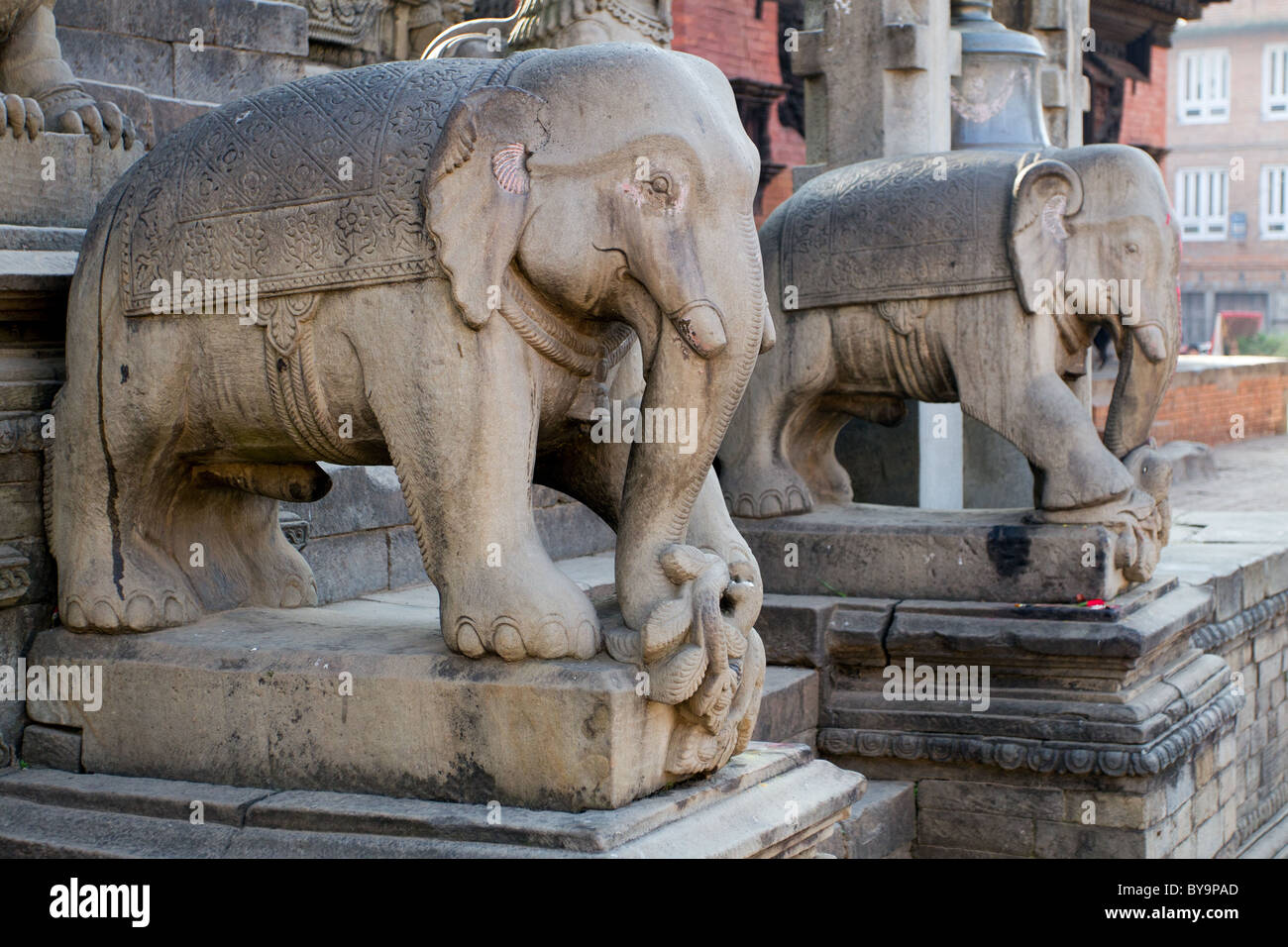 Tempio di Krishna entrata a Bhaktapur Durbar Square, Nepal Foto Stock