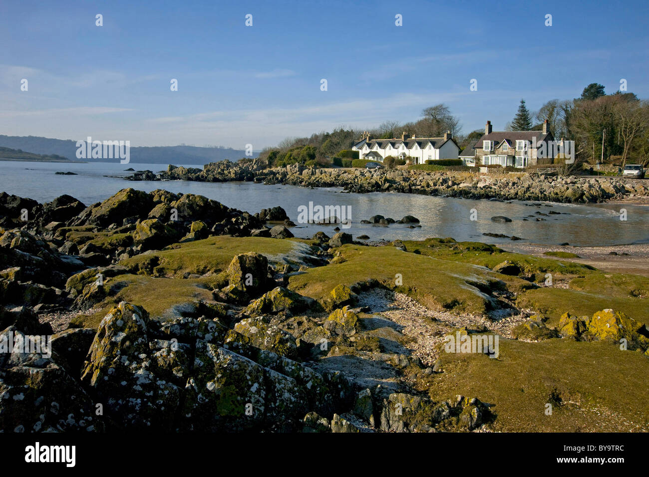 Rockcliffe Beach, Colvend, Solway Firth, Galloway Foto Stock