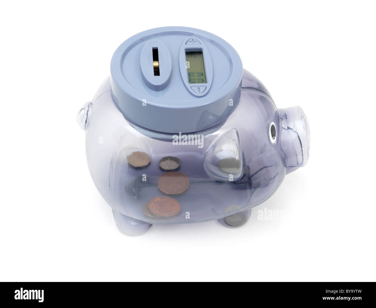 Electronic Salvadanaio conta il denaro come lo avete messo in Foto Stock