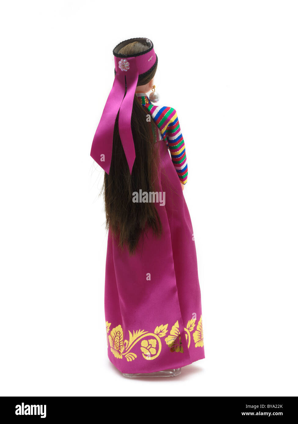 Il coreano bambola Barbie in abito tradizionale indossando Hanbok della Corea del Sud Foto Stock