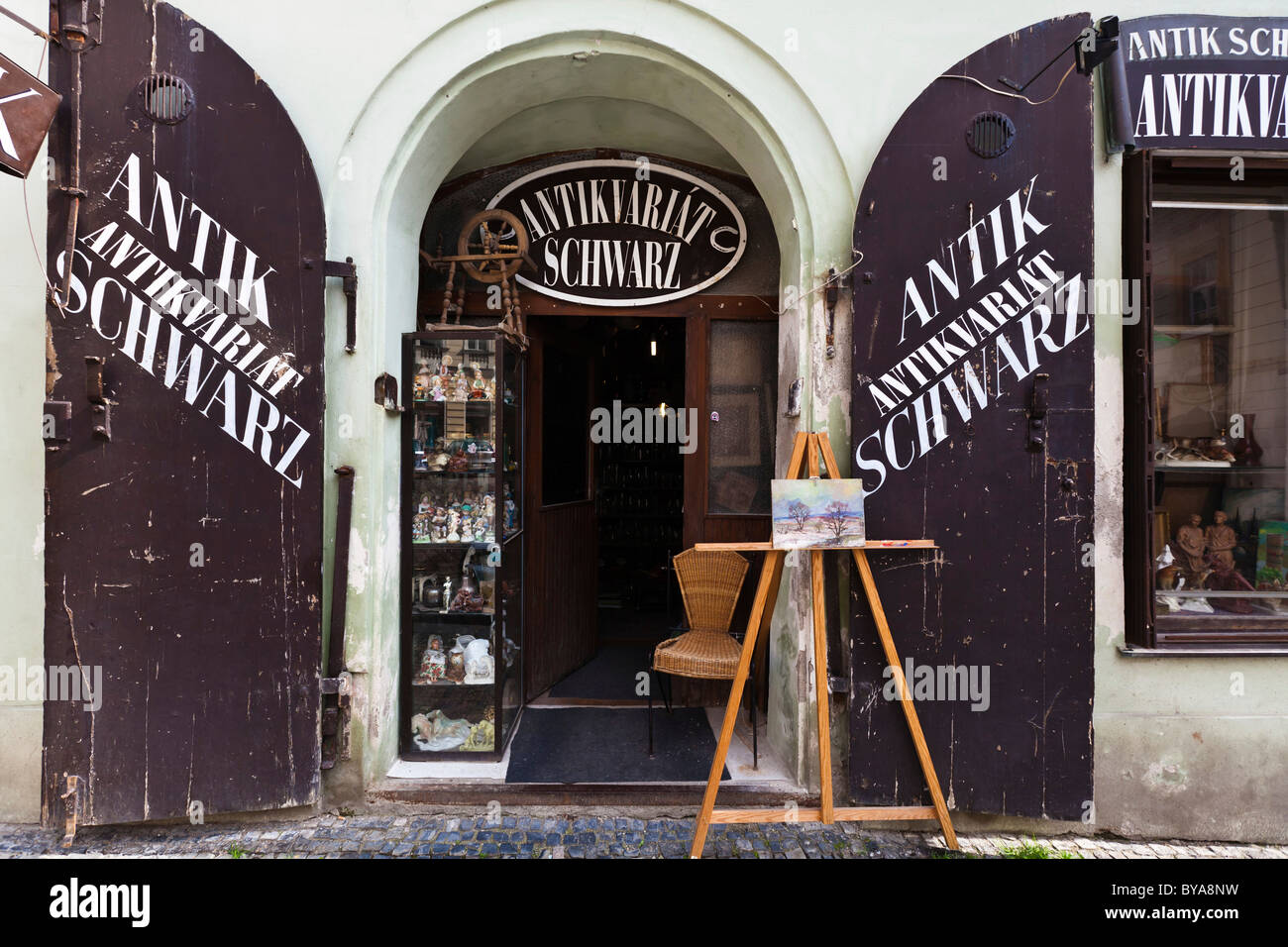 Mercato di antiquariato, città storica di Praga Repubblica Ceca, Europa Foto Stock