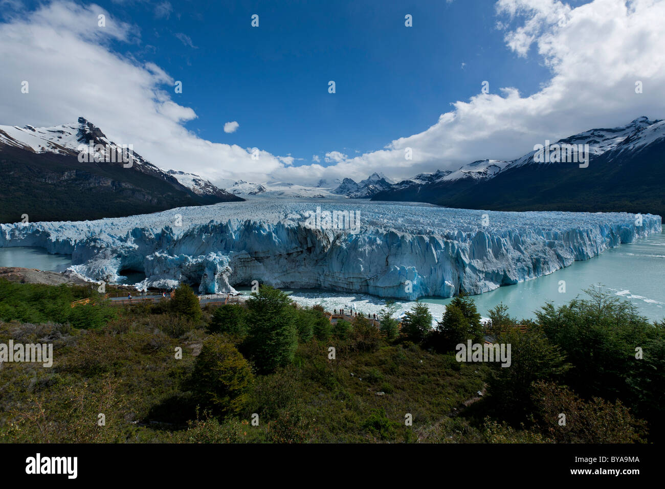 Fronte del ghiacciaio del Ghiacciaio Perito Moreno, Parque Nacional Los Glaciares, parco nazionale Los Glaciares, Patagonia, Argentina Foto Stock