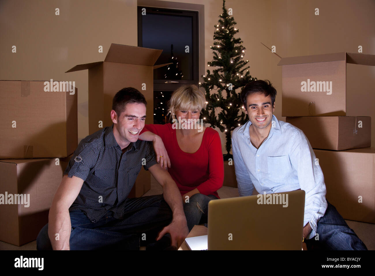 Prima notte in appartamento a natale Foto Stock