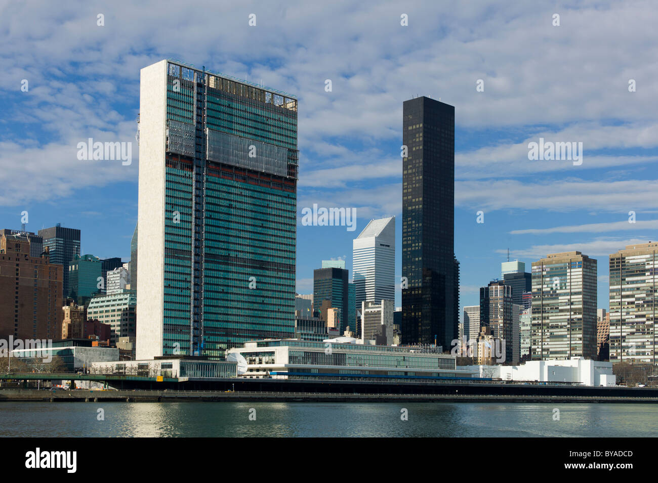Segretariato delle Nazioni Unite edificio, sede delle Nazioni Unite, Manhattan, New York City, Stati Uniti d'America Foto Stock