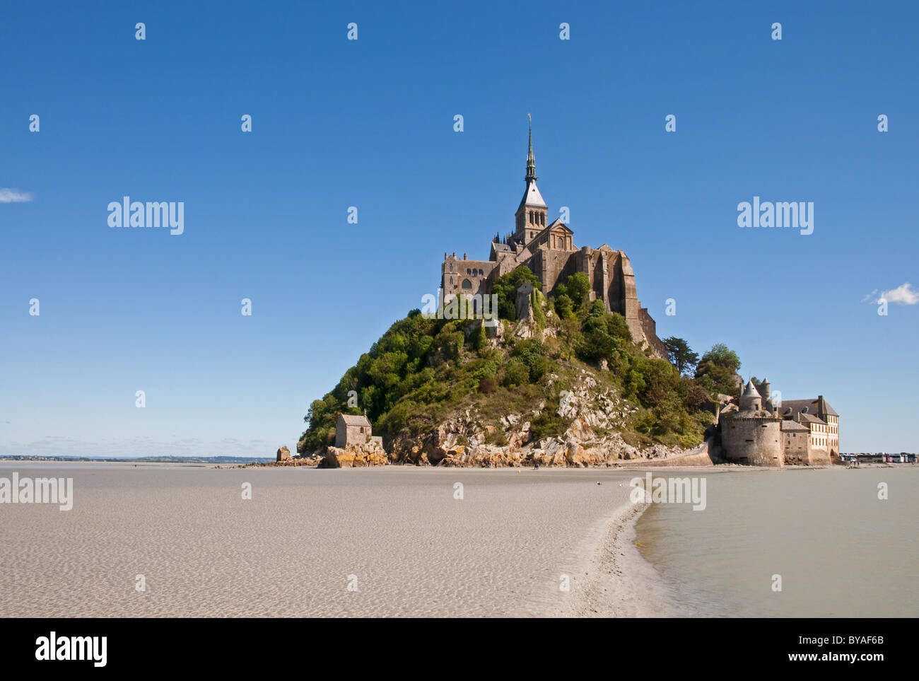 Mont Saint Michel, in Normandia, Francia Foto Stock