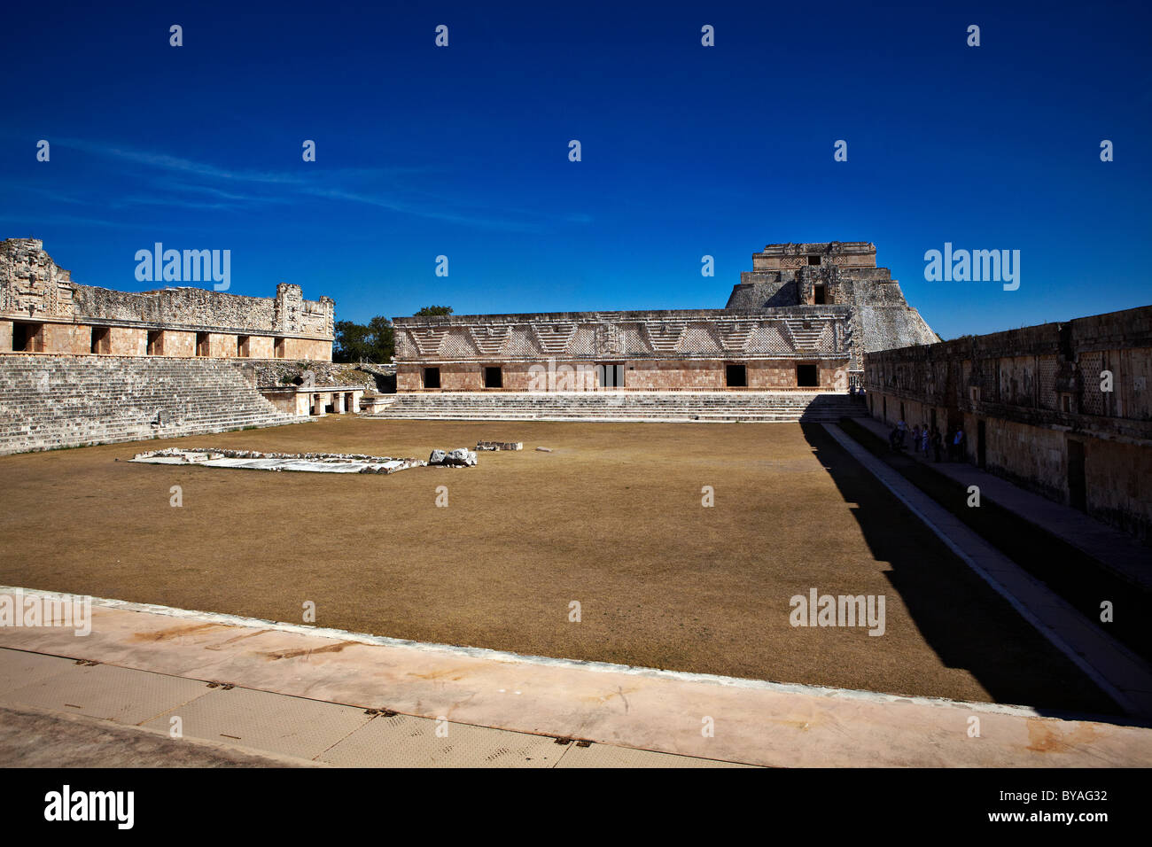 Yucatan Messico Uxmal Convento del quadrangolo & Mago piramide dell Foto Stock