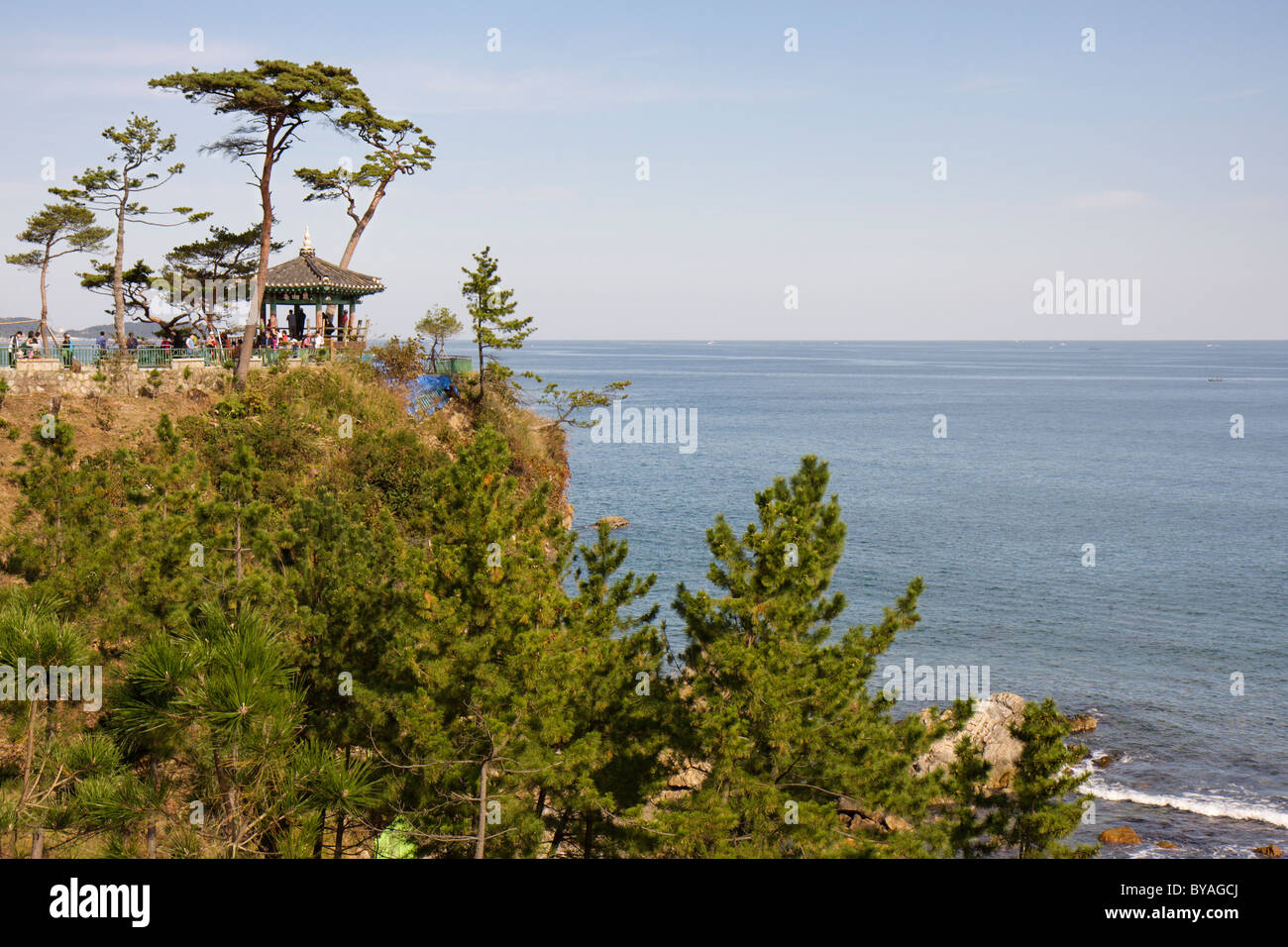 Uisangdae Pavilion di Naksansa Gangwondo Corea del Sud Foto Stock