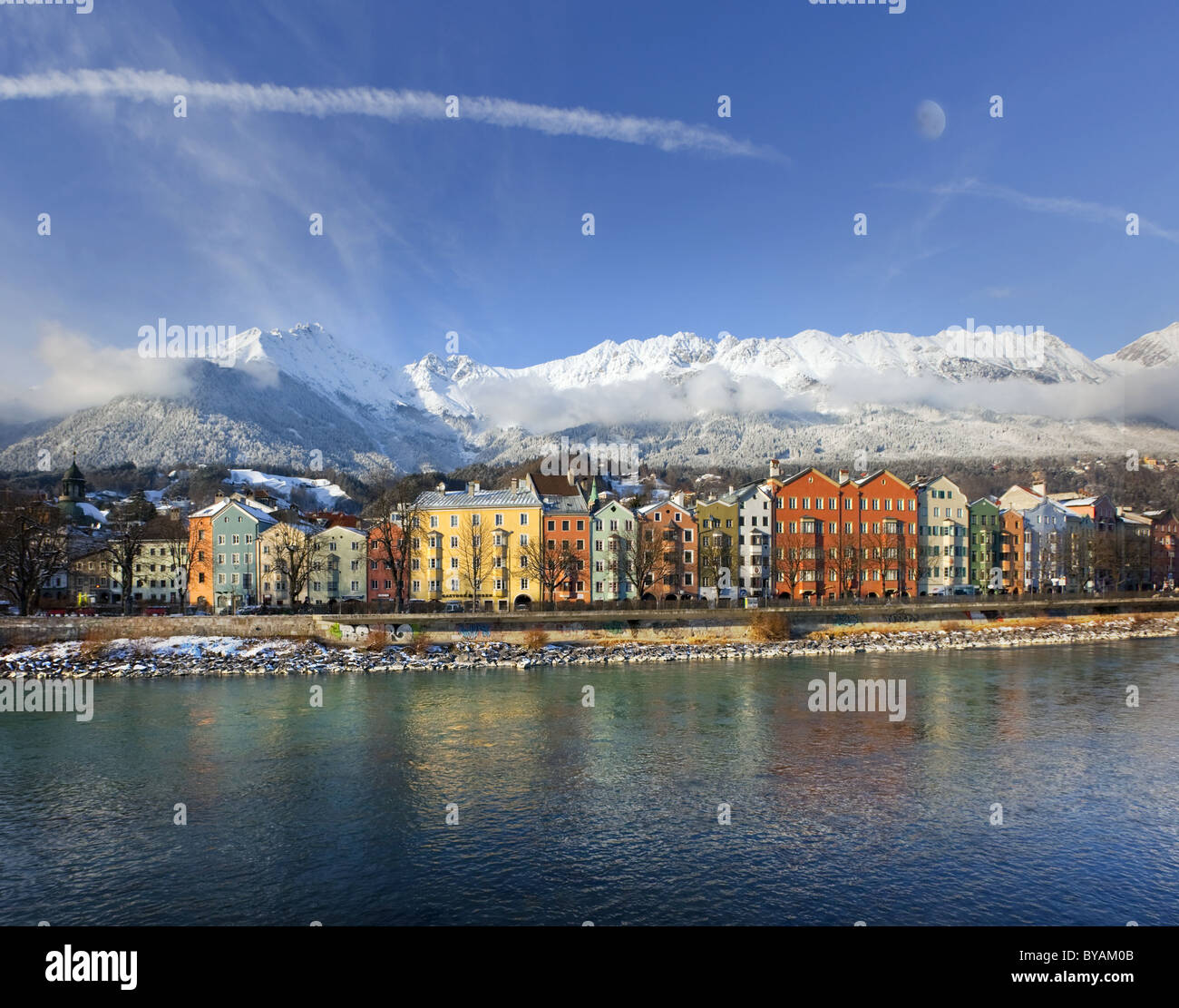 A - Tirolo: Innsbruck (fiume Inn & Nordkette) Foto Stock