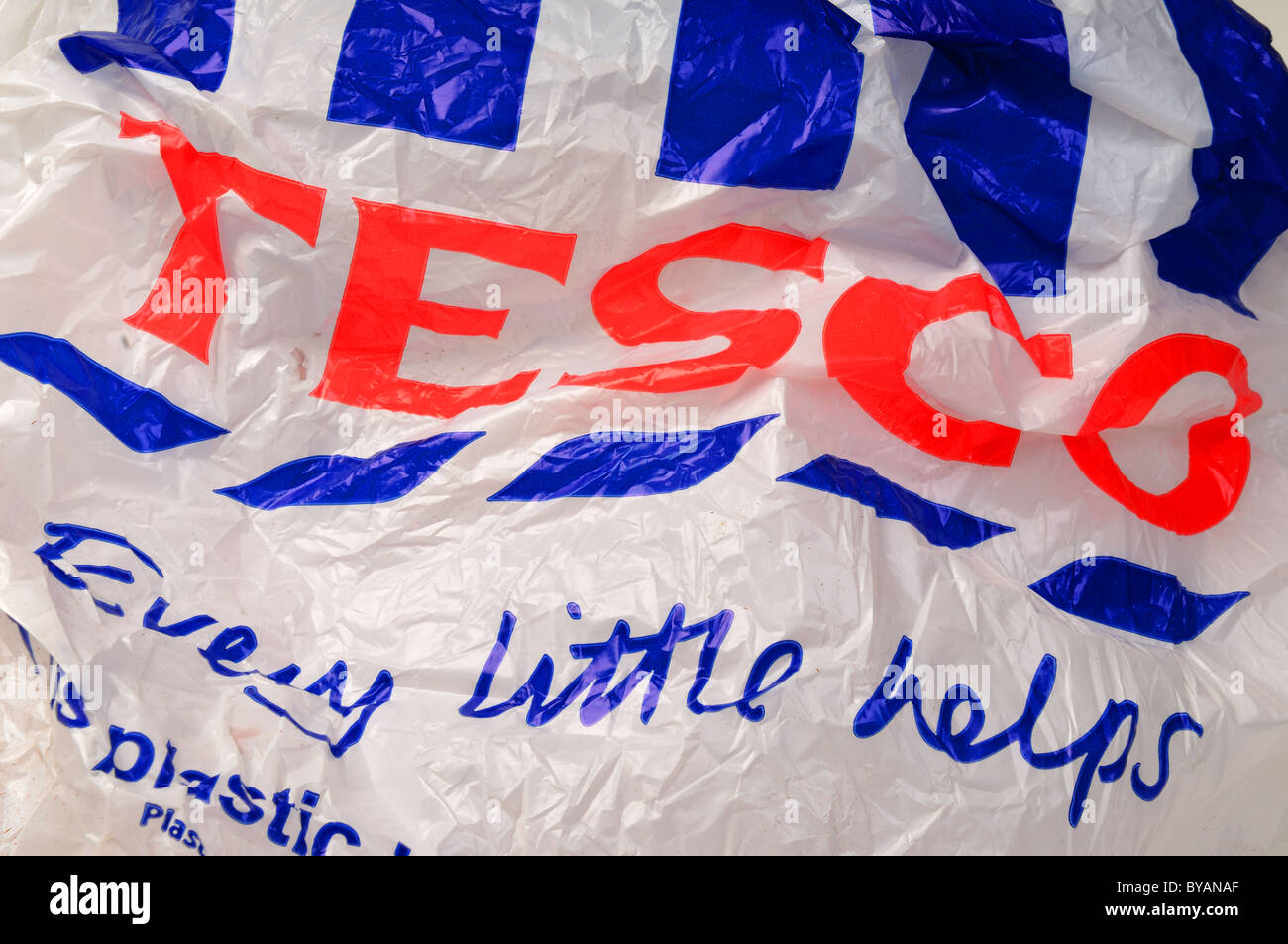 Plastica Tesco Borsa di trasporto. Foto Stock