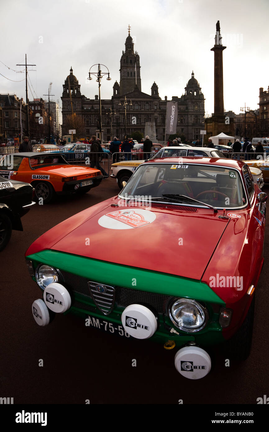 1964 Alfa Romeo Giulia GT Sprint rally car, iscritti al centesimo Rally di Monte Carlo Foto Stock