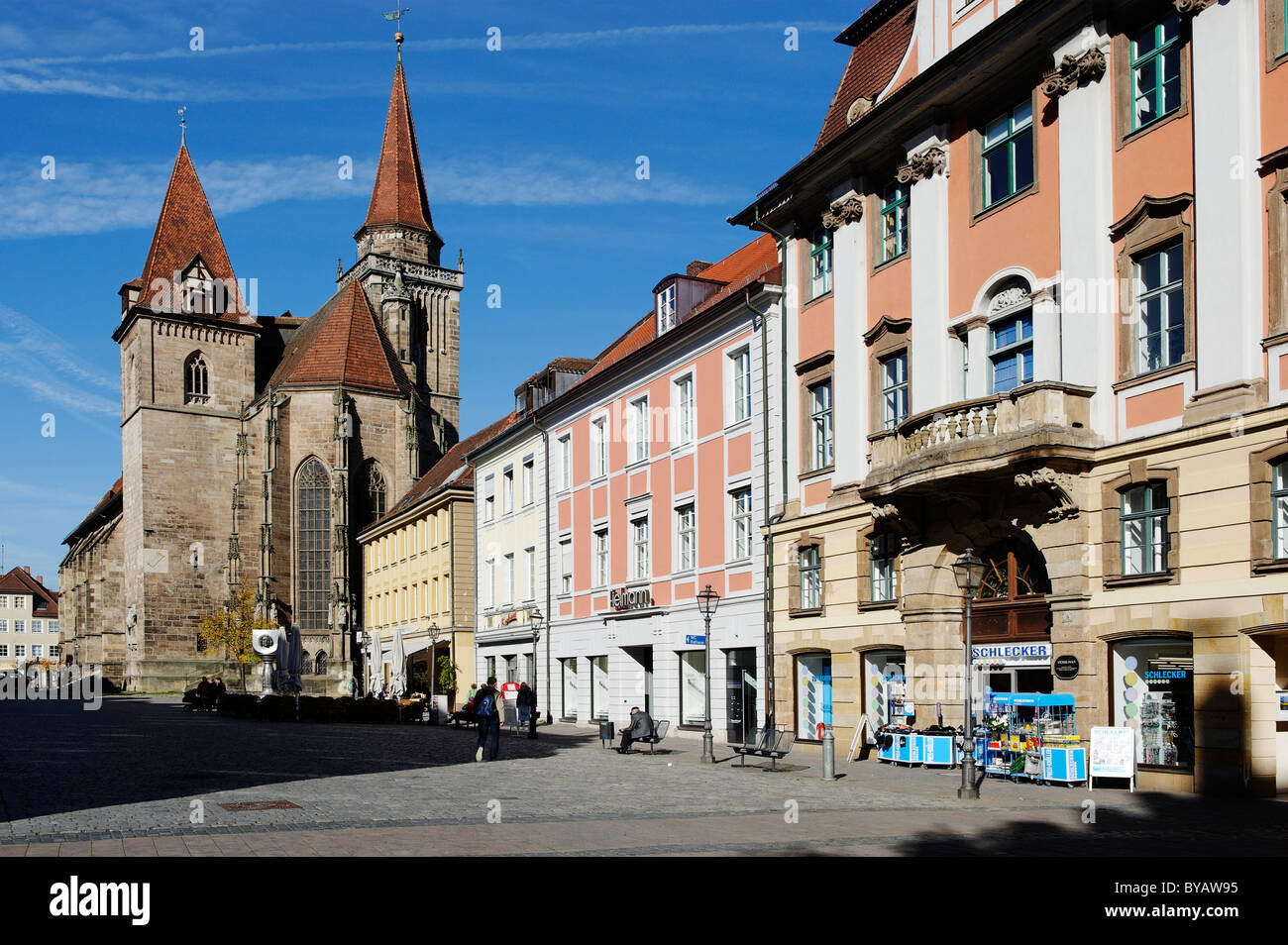 Johanniskirche, Martin-Luther-Platz, Ansbach, Media Franconia, Franconia, Baviera, Germania, Europa Foto Stock