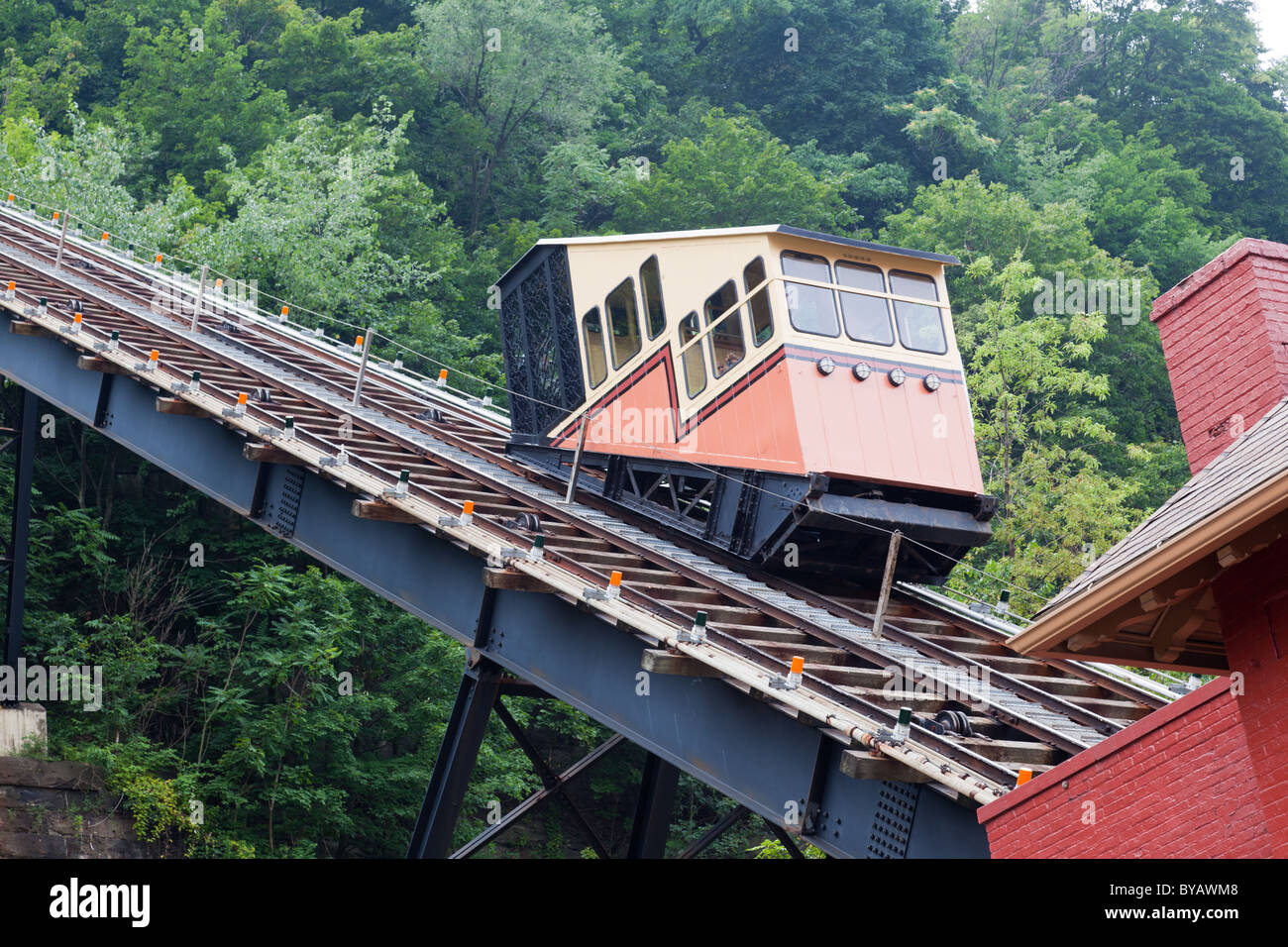 Funivia sul Monongahela Incline a Pittsburgh, Pennsylvania, STATI UNITI D'AMERICA Foto Stock