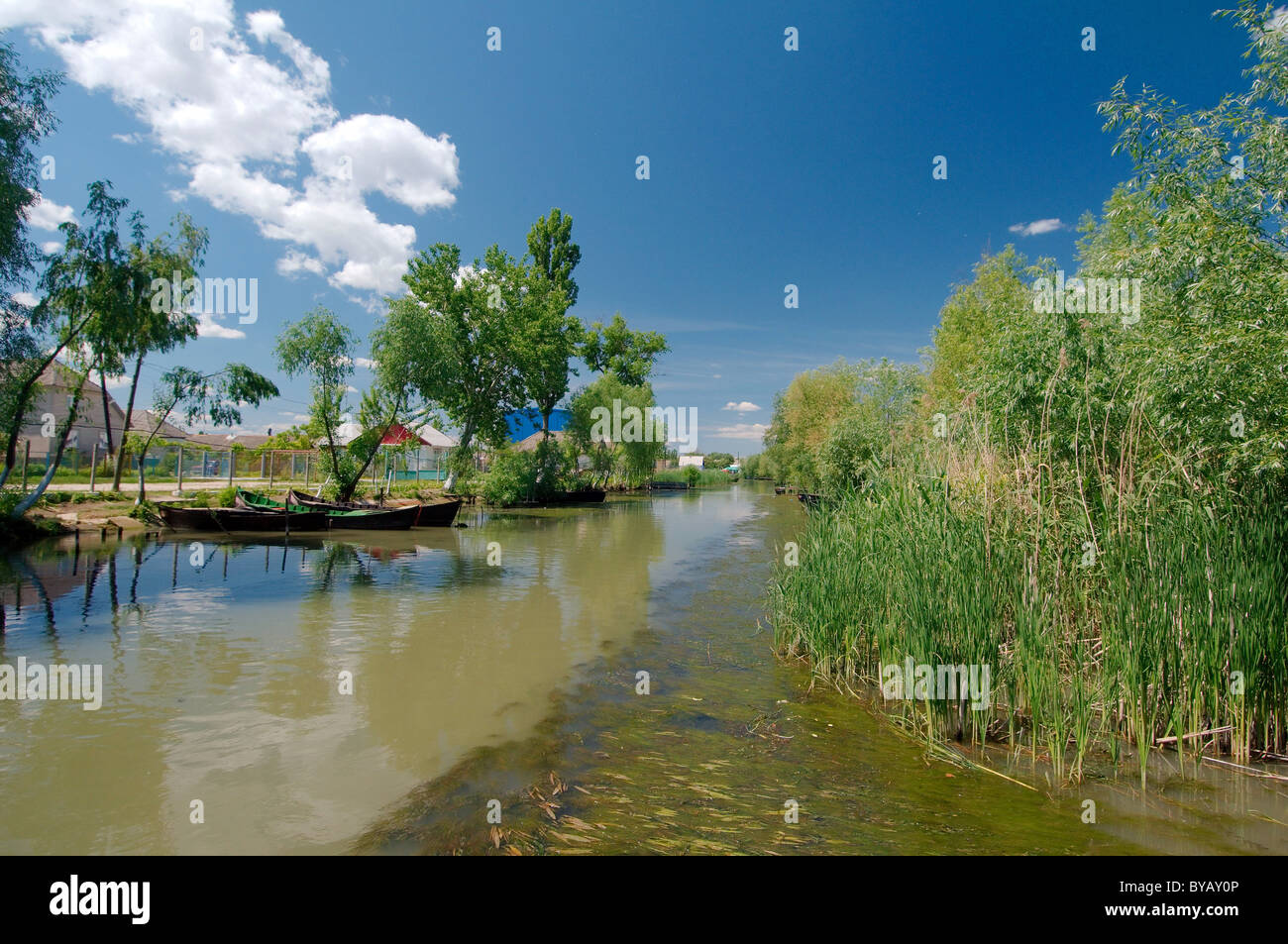 Vilkovo - Città sull'acqua 'Venezia Ucraina'. L'Ucraina, l'Europa orientale Foto Stock