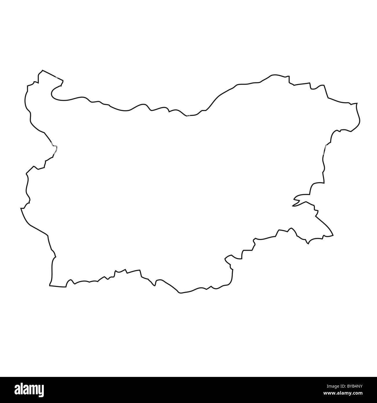 Contorno, mappa della Bulgaria Foto Stock