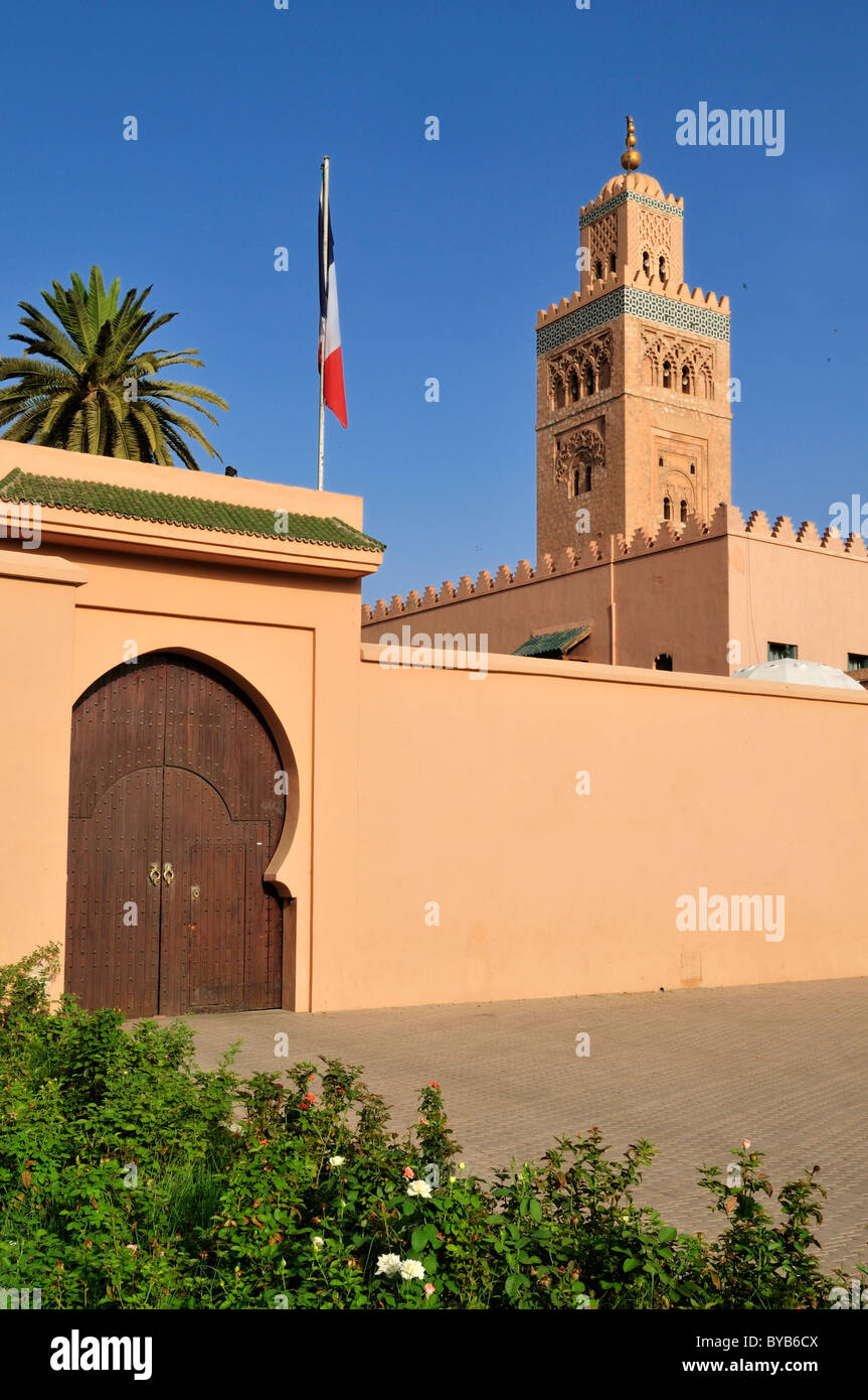 La Koutoubia, Moschea Kutubiya nella Medina di Marrakesh, Sito Patrimonio Mondiale dell'Unesco, Marocco, Africa del Nord Foto Stock