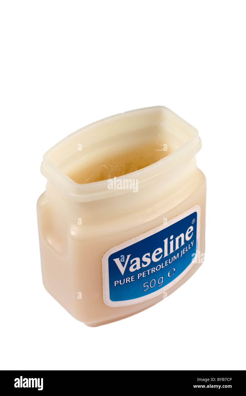 Vaselina Vaselina su sfondo bianco Foto Stock