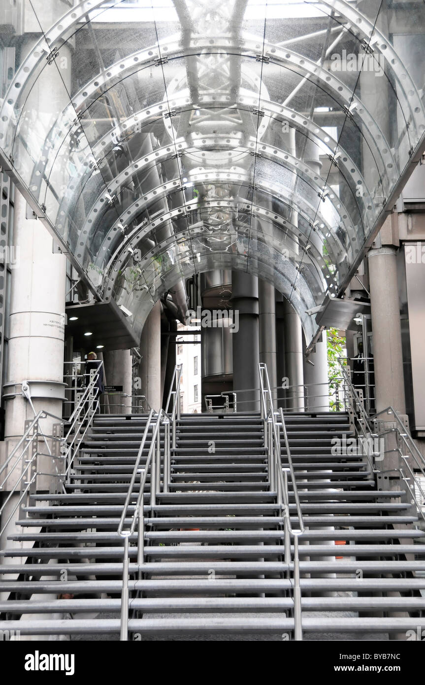 Esterno in sede di Lloyds di Londra, Inghilterra, Regno Unito, Europa Foto Stock