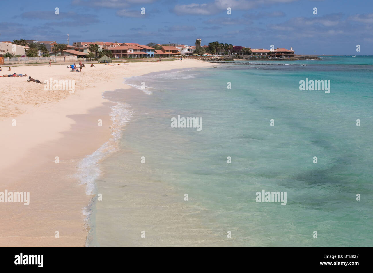 Spiaggia, Santa Maria, Sal, Cabo Verde Capo Verde Foto Stock