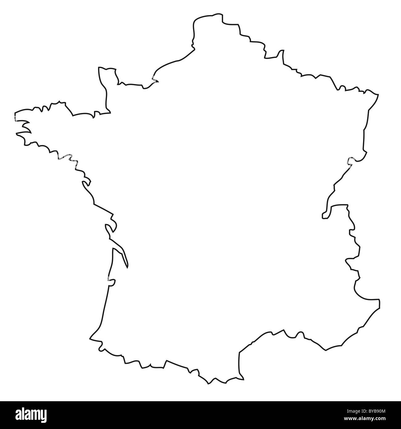 Delineare, mappa della Francia Foto stock - Alamy