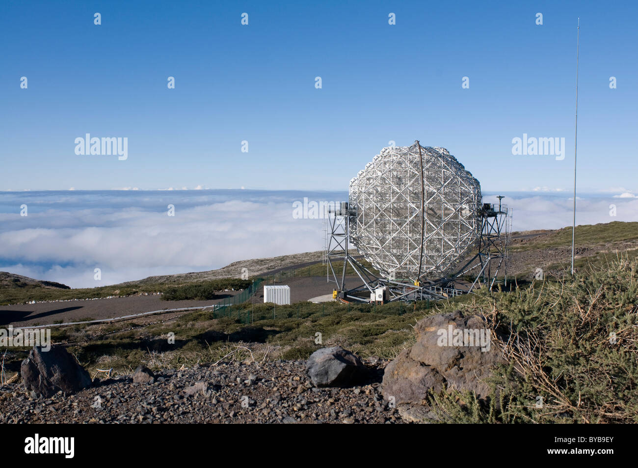 Telescopi Astronomici sul vulcano de Taburiente, La Palma Isole Canarie Spagna, Europa Foto Stock