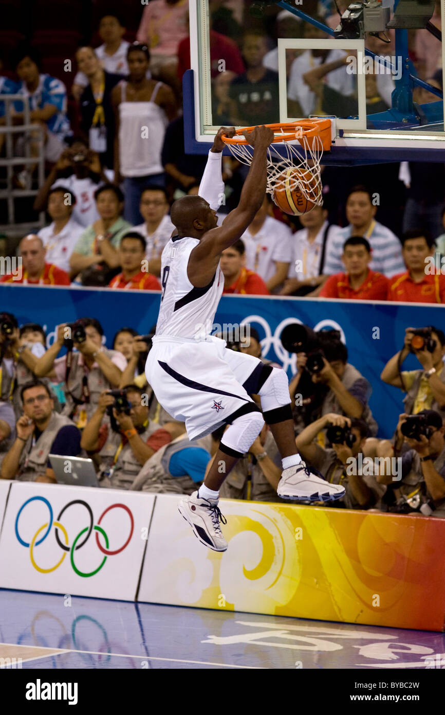 Dwayne Wade (USA) USA-Cina di pallacanestro degli uomini di azione al 2008 Olimpiadi estive a Pechino, Cina Foto Stock