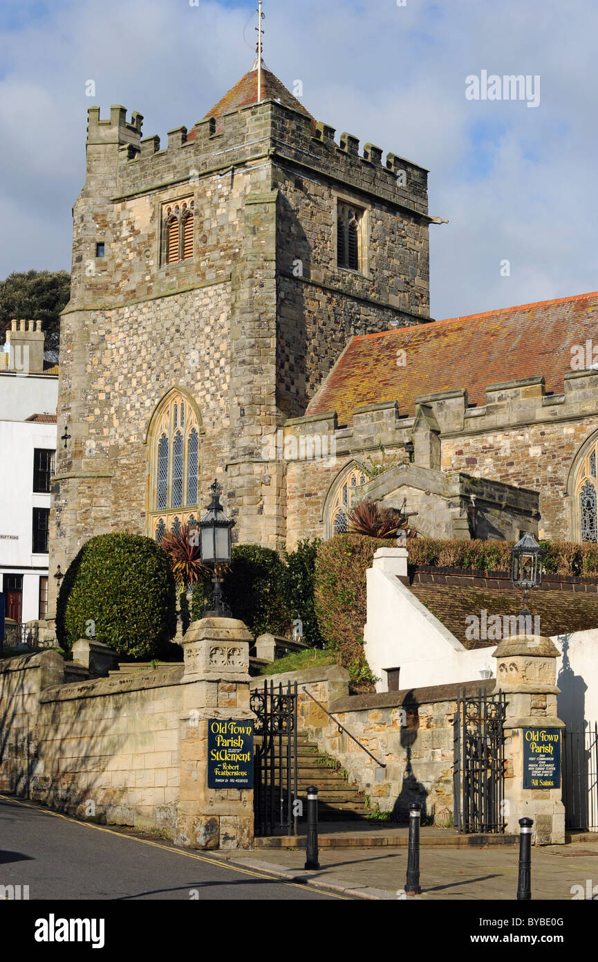 La Chiesa Parrocchiale in Hastings Old Town Foto Stock