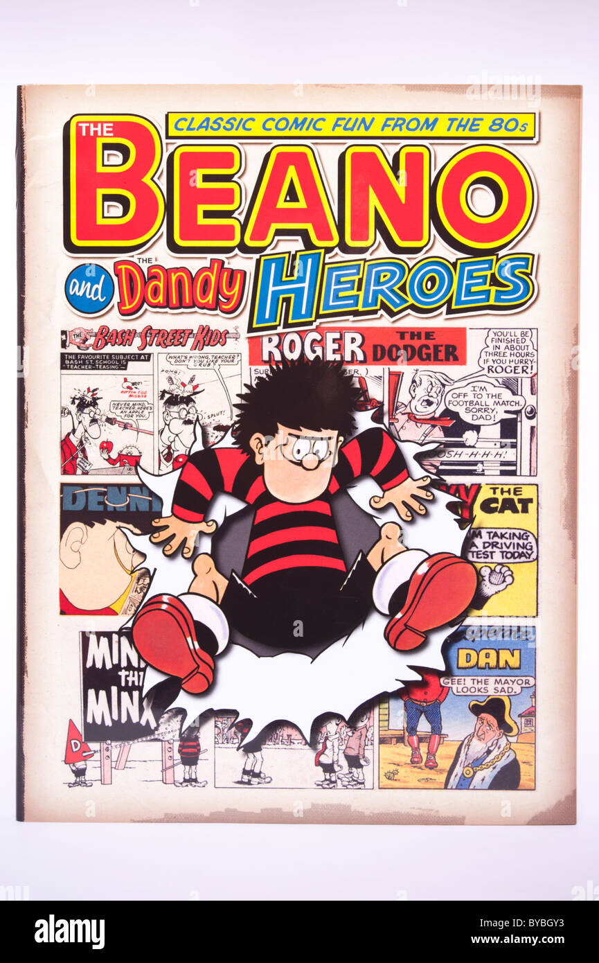 Un fumetto Beano annuali sullo sfondo bianco Foto Stock