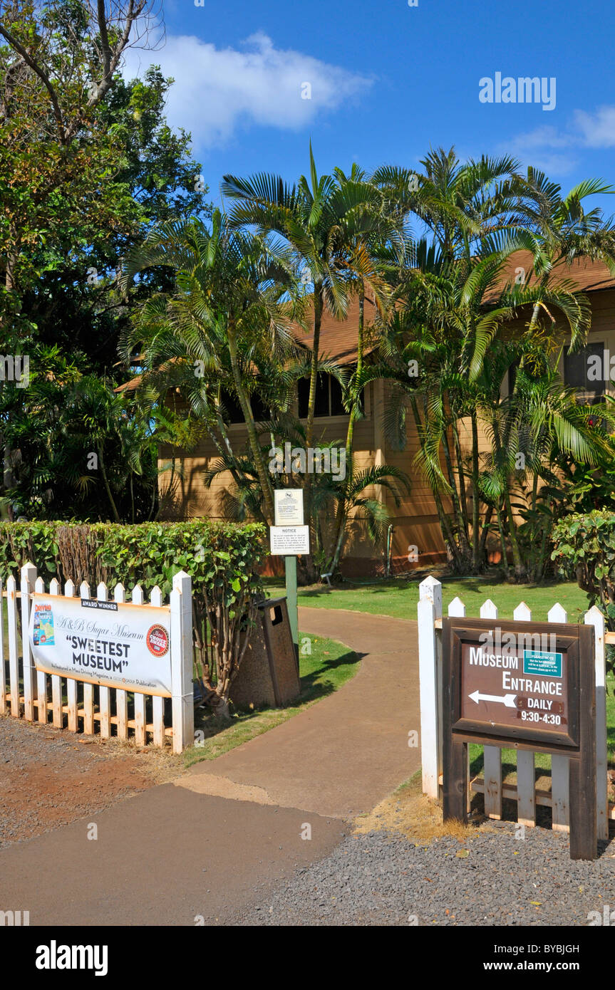 Museo dello Zucchero Puunene Maui Hawaii Oceano Pacifico Alexander Baldwin Foto Stock