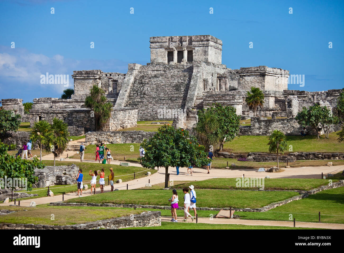 Tulum, rovine maya sulla penisola dello Yucatan, Messico Foto Stock