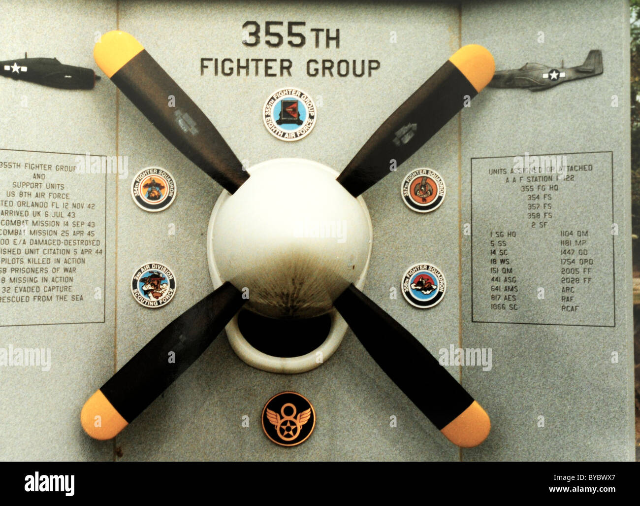 Monumento a 355Fighter Group di WW II Foto Stock
