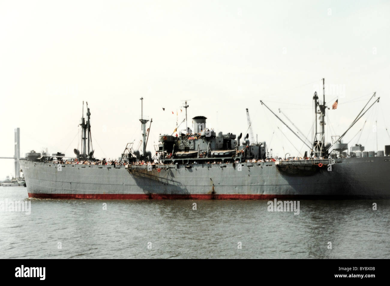 WW II Kaiser Liberty nave nel porto di Savannah Foto Stock