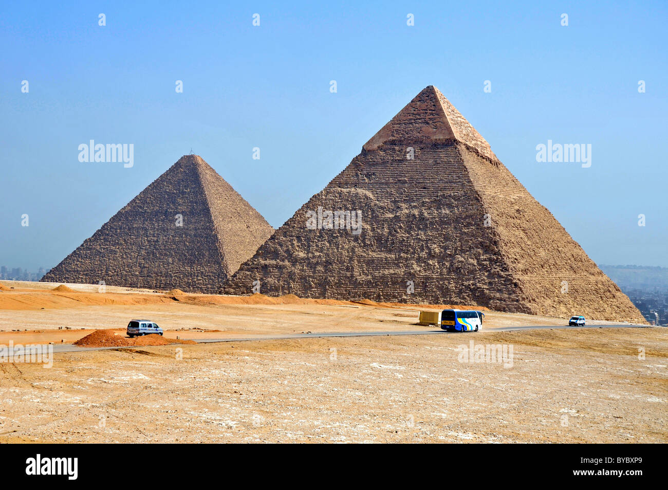 Piramidi di Giza in Egitto, le Grandi Piramidi di Giza in Egitto. Foto Stock