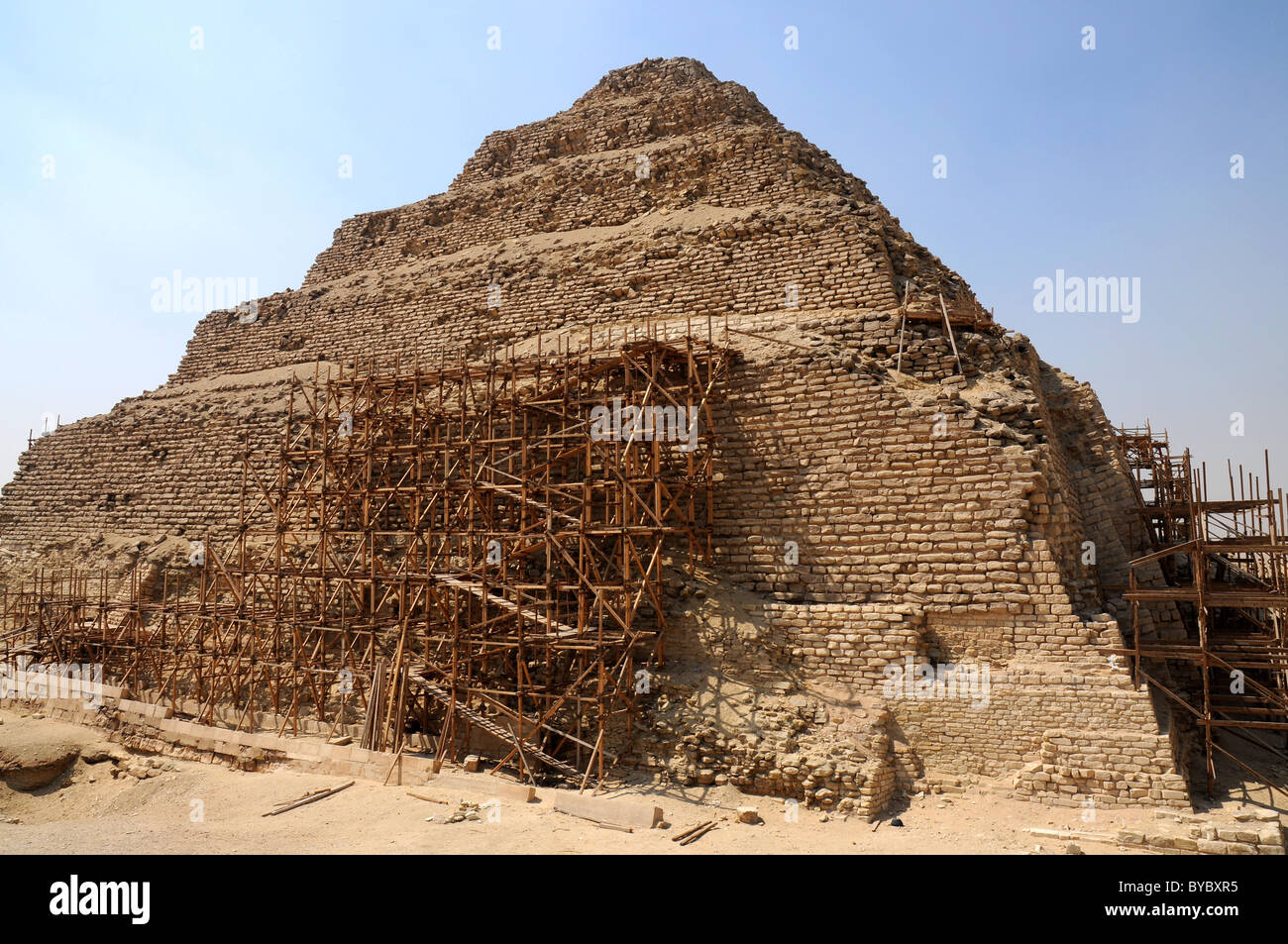 Piramide di Djoser o passo piramide vicino a Memphis, Egitto Foto Stock