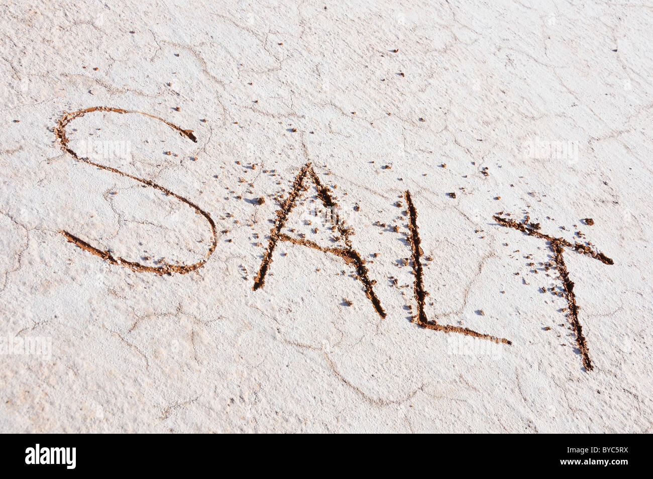 Bacino Badwater sale, il Parco Nazionale della Valle della Morte, CALIFORNIA, STATI UNITI D'AMERICA Foto Stock