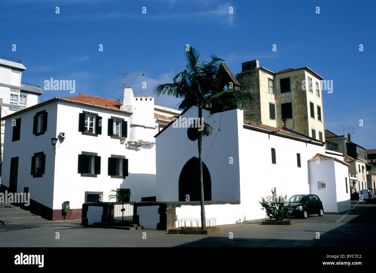 Il piccolo 16esimo secolo Capela do Corpo Santo in Rua de Santa Maria in Funchal Zona Velha Foto Stock