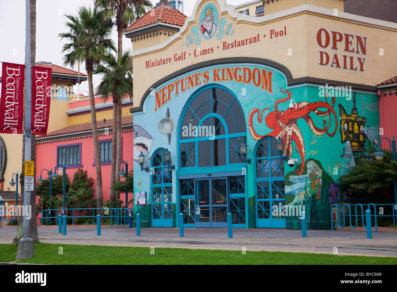 Arcade e Casino a Santa Cruz Beach Boardwalk, California Foto Stock
