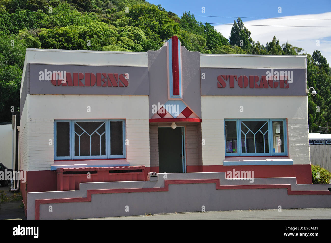 Restaurato edificio Art Deco, North Road, North East Valley, Dunedin, Otago, Isola del Sud, Nuova Zelanda Foto Stock